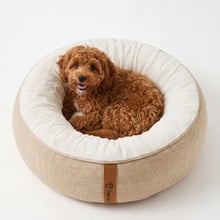 Camden Cotton & Jute Round Dog Bed